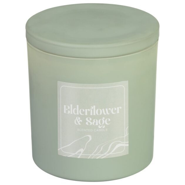 Metal Scented Candle with Lid - Elderflower & Sage